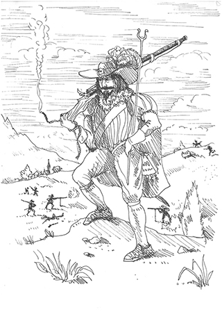 Shooting soldier illustration